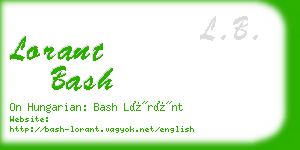 lorant bash business card